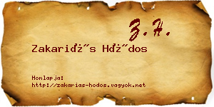 Zakariás Hódos névjegykártya